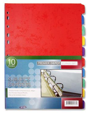 Subject Dividers Extra Strong 10 Pack